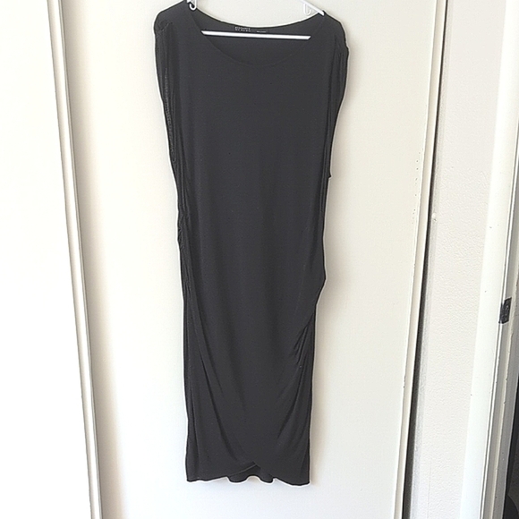 AllSaints Womens 10 Sleeveless Wrap Dress Maxi Black Modal Contemporary Classic - Picture 1 of 8